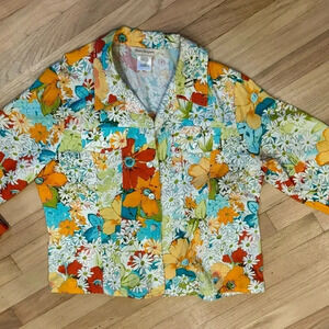 Women’s Large Norm Thompson Vintage 100% cotton lightweight Button down Shacket